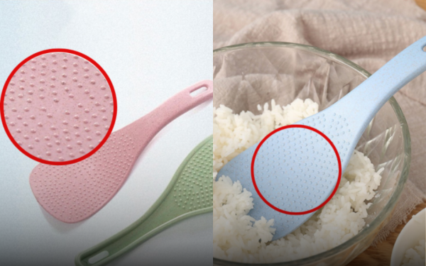 The surprising use of the dots on the rice scoop.