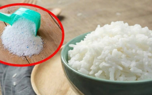 Mixing leftover rice with laundry detergent