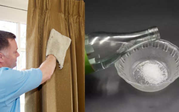 A simple trick to clean curtains without taking them down.