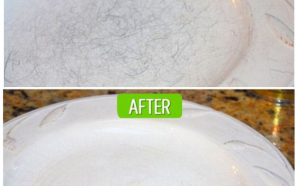 Plates and bowls that have been used for a long time can accumulate scratches