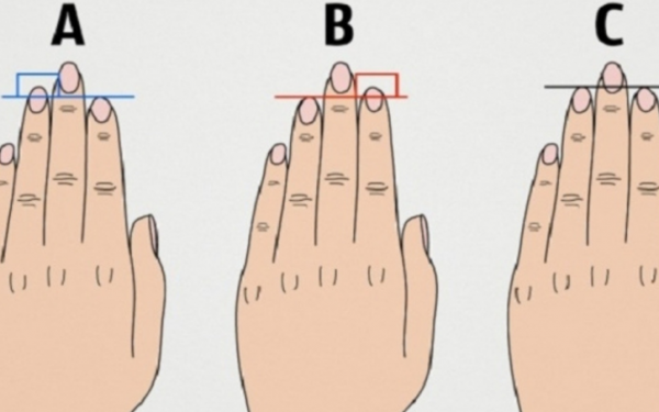 Looking at the length of the index finger