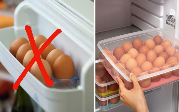 Why shouldn’t eggs be stored on the fridge door?